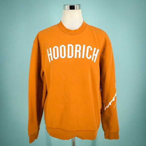 Hoodrich Size Large L Orange OG Core Logo Crew Long Sleeve Cotton Sweatshirt - Picture 1 of 7